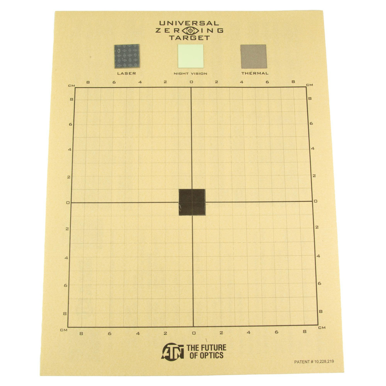 ATN Corp ACMKIRTGCY, universal zeroing target with grid for shooting practice and ballistics measurement.