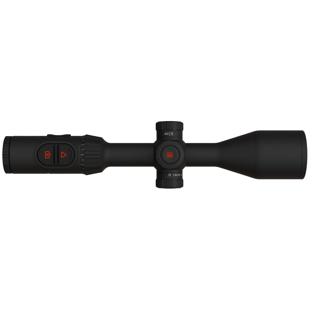 ATN Corp TIWST6635A Thermal Sensor - Advanced Night Vision with SharpIR AI Technology for Tactical Operations, black scope with adjustable zoom and control buttons.