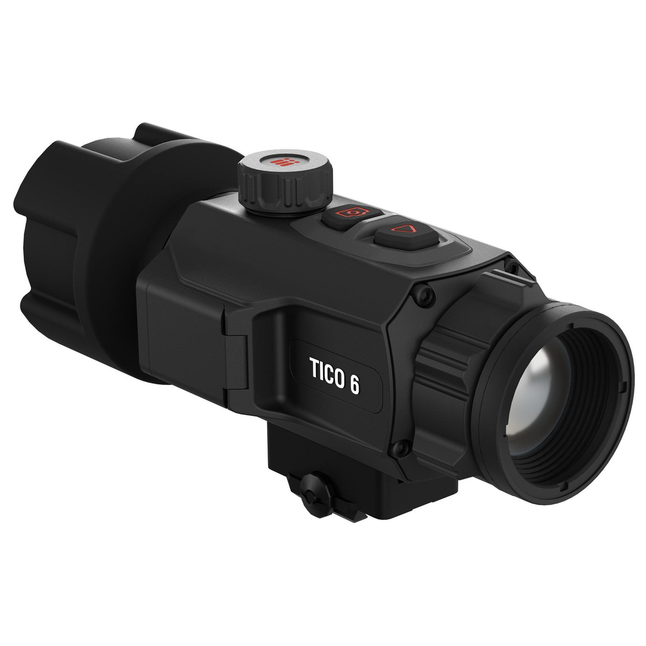 ATN Corp TICO6225A Thermal Imaging Scope - 6th Gen Precision with SharpIR AI, Handheld Monocular, Waterproof & 64GB Storage, close-up view of the black device with control buttons and lens.