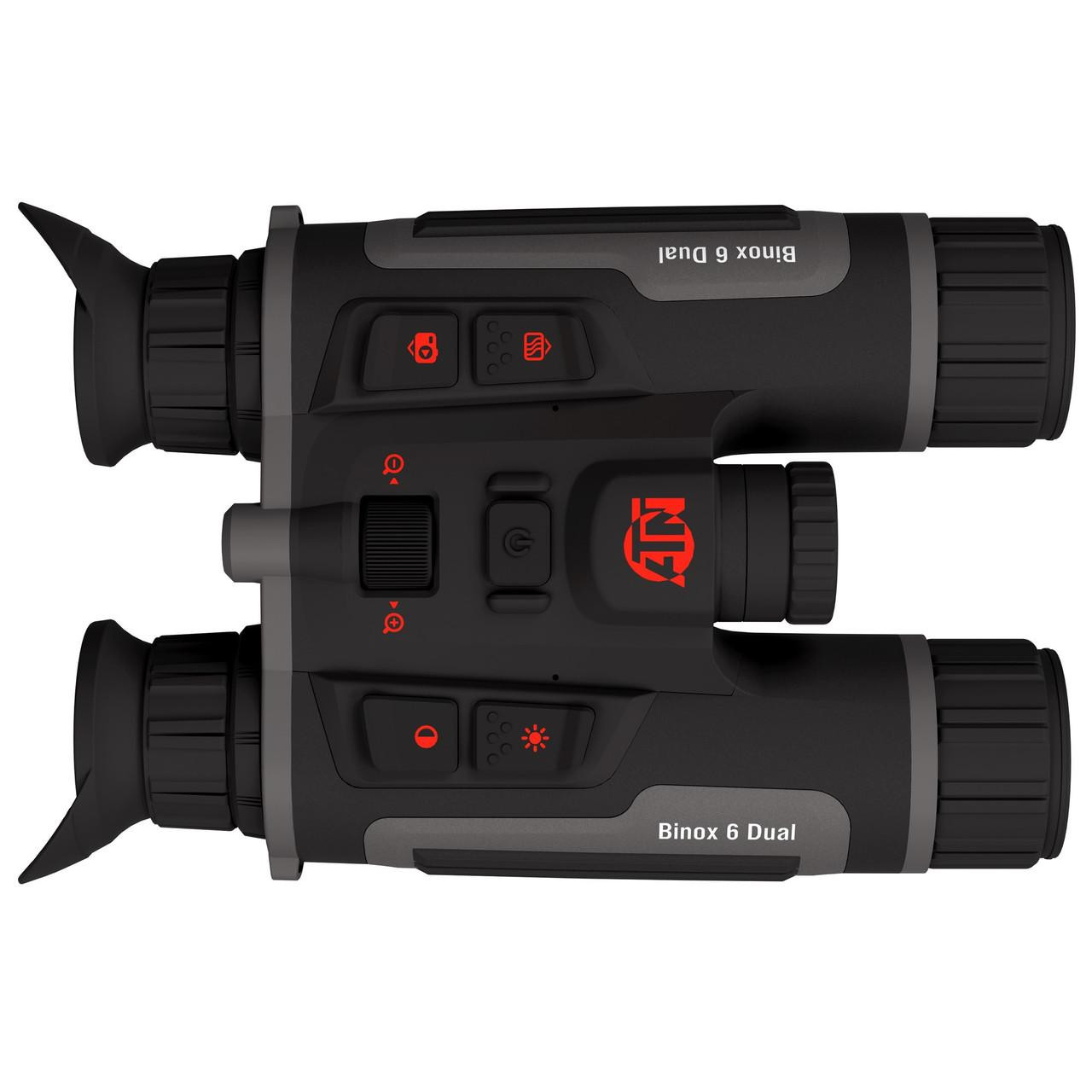 ATN MSBNB6335A - 6th Gen 4K Ultra HD Thermal Imaging Scope with SharpIR AI, Waterproof Design & Dual View PIP, black professional thermal scope with multiple control buttons, textured grip, and dual eyepieces.