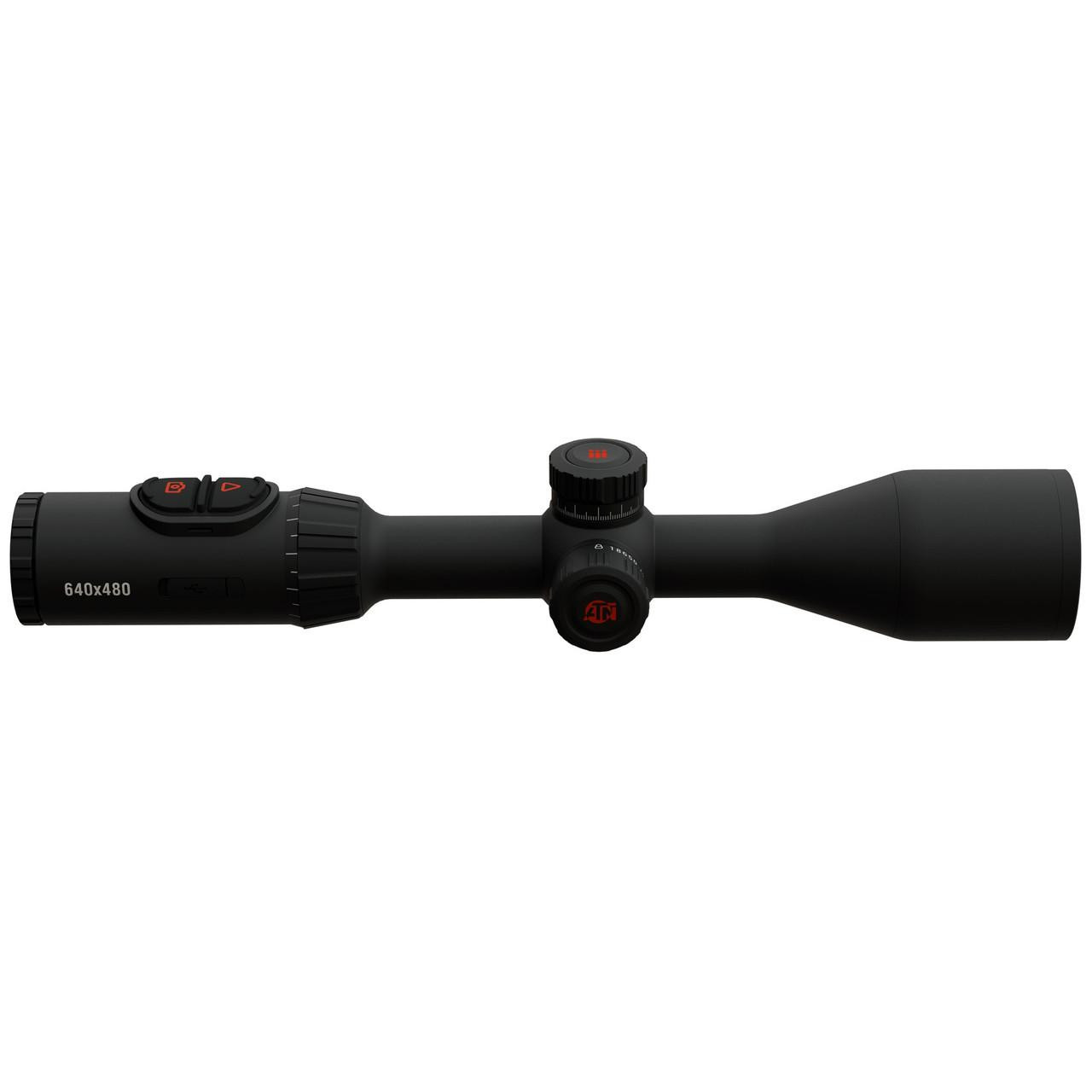 ATN TIWST6650A Thermal Smart Scope - High Sensitivity, AI Technology, OLED Display, black scope with adjustable zoom and control buttons.