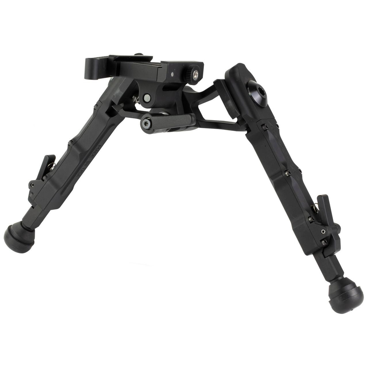 Accu-Tac WBAQD-0400 WB-4 Arca Spec Quick Detach Bipod, lightweight and adjustable height for long-range shooting, black finished, sturdy firearm accessory.