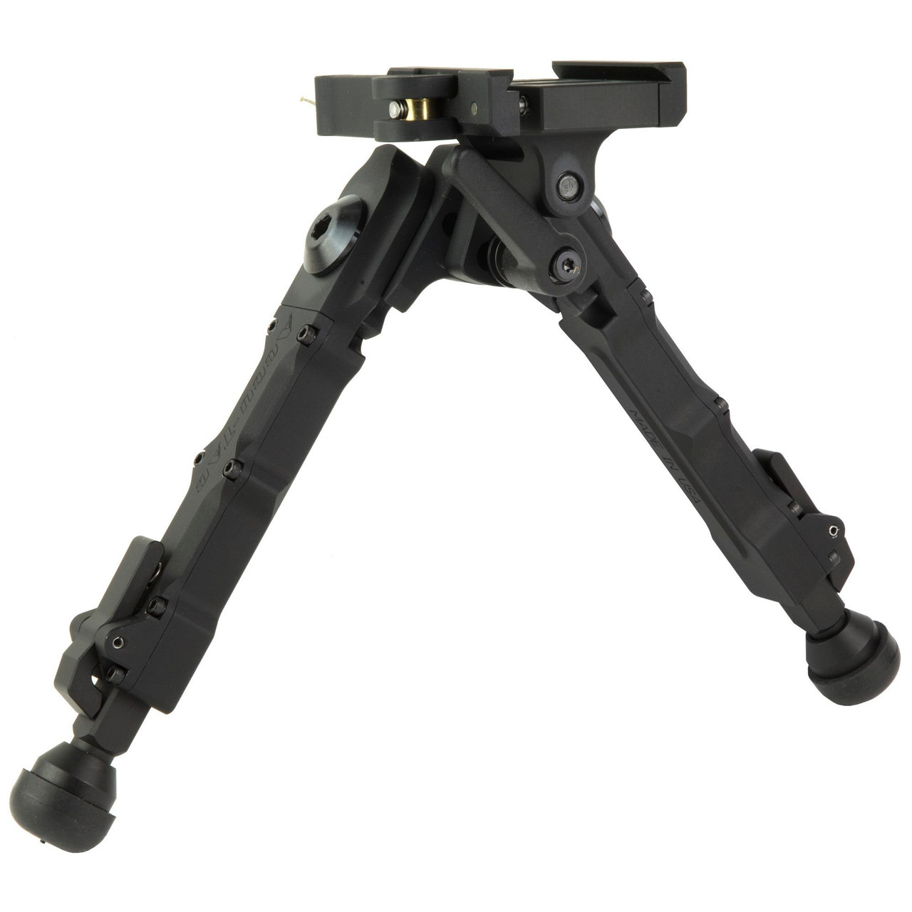 Accu-Tac FDQDB-004 Precision Shooting Bipod, lightweight black bipod with quick-deploy legs, adjustable height and angle for bolt action firearms, made of 6061 T6 aluminum.