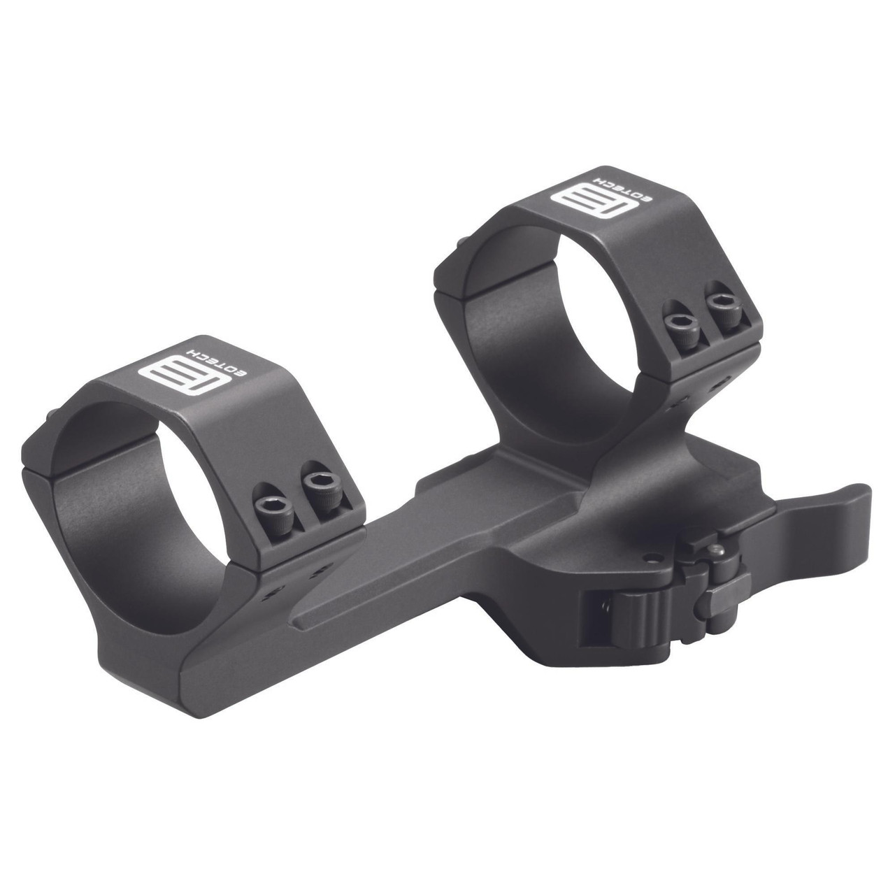 EOTECH MN2015 PRS 2" Cantilever Quick Detach Scope Mount, 30mm Black Anodized Finish, tactical rifle scope mount with quick detach mechanism and two locking screws.