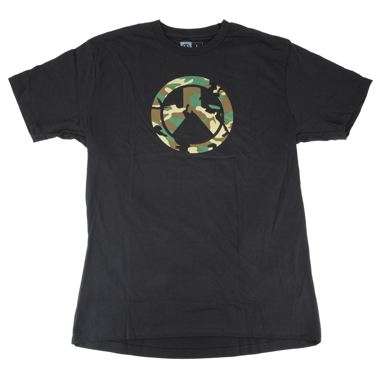 Magpul Industries MAG1225-001-L M81 Logo T-Shirt, Black comfortable cotton-poly blend crew neck tee with camouflage logo for durability and style.
