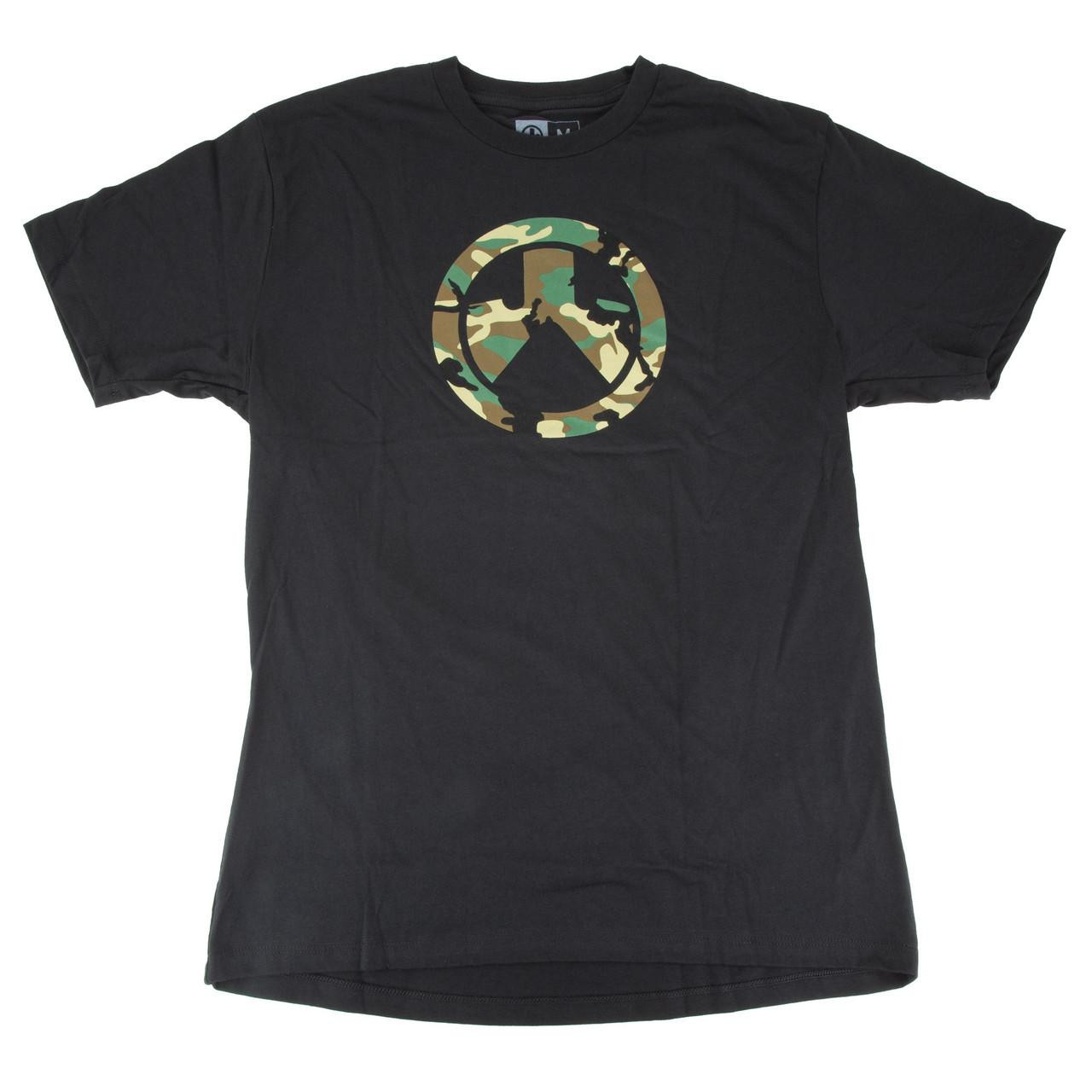 Magpul Industries MAG1225-001-M M81 Logo T-Shirt - Comfortable Blend, Durable Design, Made in USA, black T-shirt with camouflage logo on front.