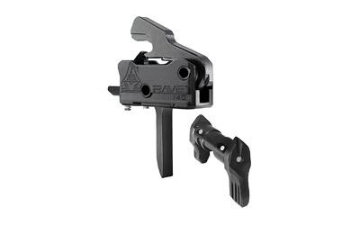 Rise Armament RAVE 140 Trigger & Ambidextrous Safety Selector, black firearm trigger and safety switch for AR-15, AR-10, and AR-9 rifles.