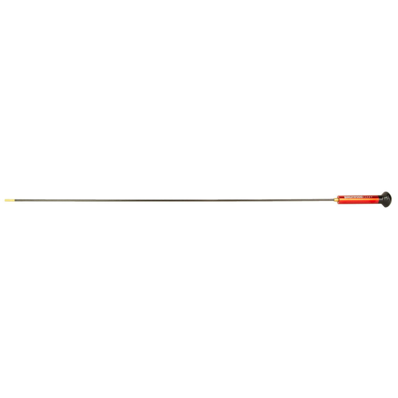 Birchwood Casey BC-41441 Premium Carbon Cleaning Rods .270-.50 30", a long metal cleaning rod with a red handle for firearm maintenance and precision shooting accessories.