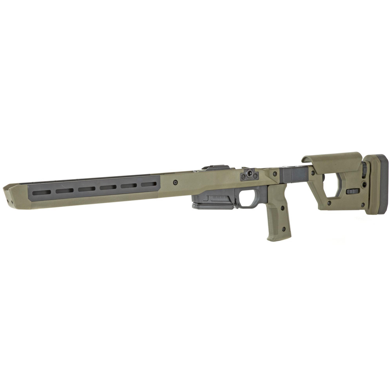 Magpul Industries MAG802-ODG Pro 700 Chassis for Remington 700 SA, folding stock precision rifle chassis in OD Green, featuring modern ergonomic design, adjustable stock, and heavy-duty construction for precision shooting.