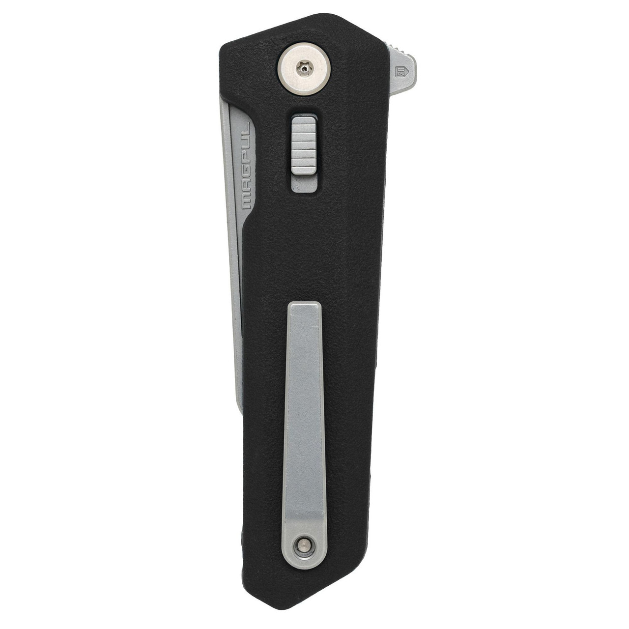 Magpul Industries Magpul Breslau Knife - MAG1081-BLK, showing ergonomic black handle with steel accents, precision MVN35 blade, and advanced MIM technology.