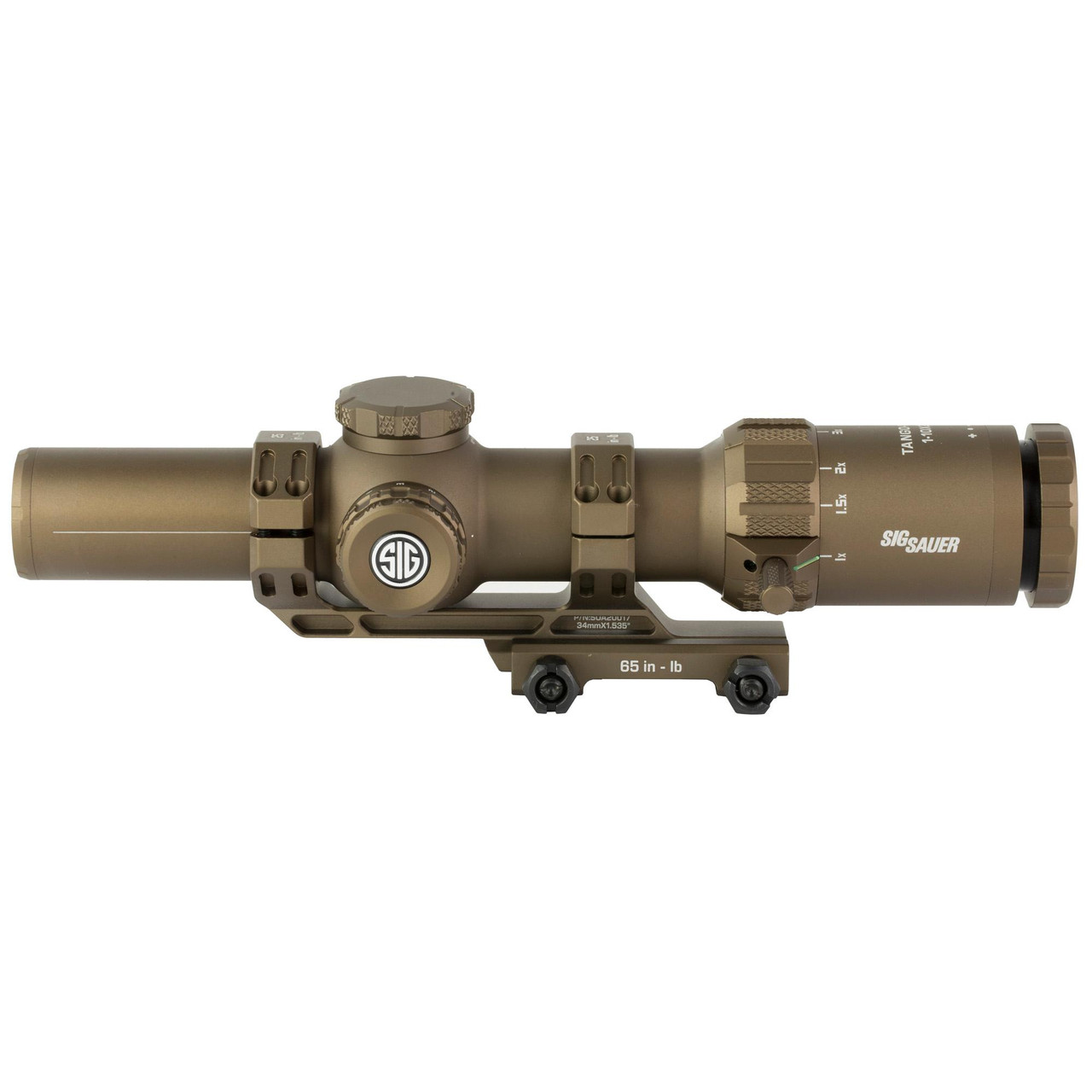 Sig Sauer TANGO MSR 1-10X28 Riflescope - Coyote Tan, illuminated MSR-BDC10 reticle, waterproof, shockproof, fog-proof, and durable design for tactical shooting.
