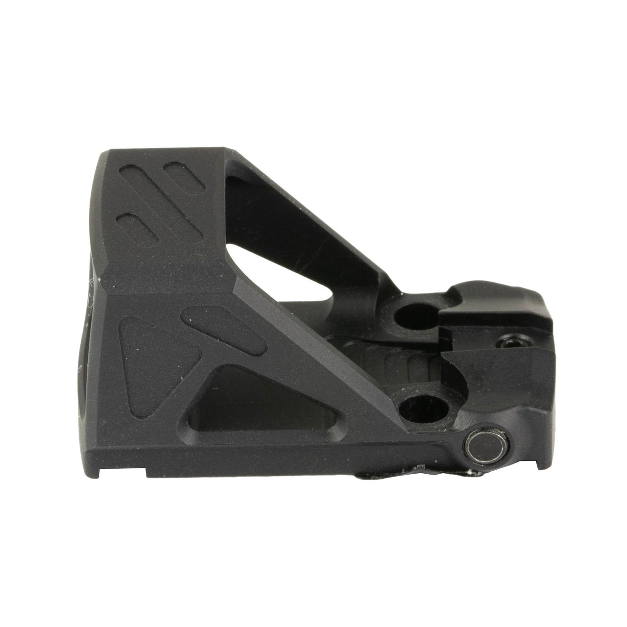 Shield Sights RMSSC-8MOA-GLASS Red Dot Sight, compact and durable with parallax-free optics and night vision compatibility mounted on a black metal mount.