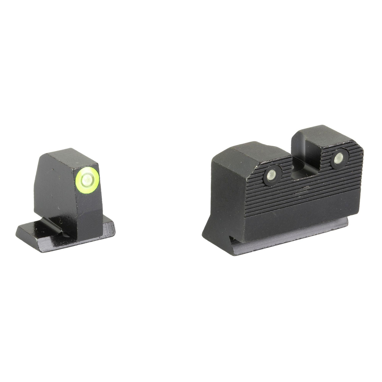 XS Sights SW-R205P-6G, precision iron sights for firearms with fiber optic aiming points for quick target acquisition.
