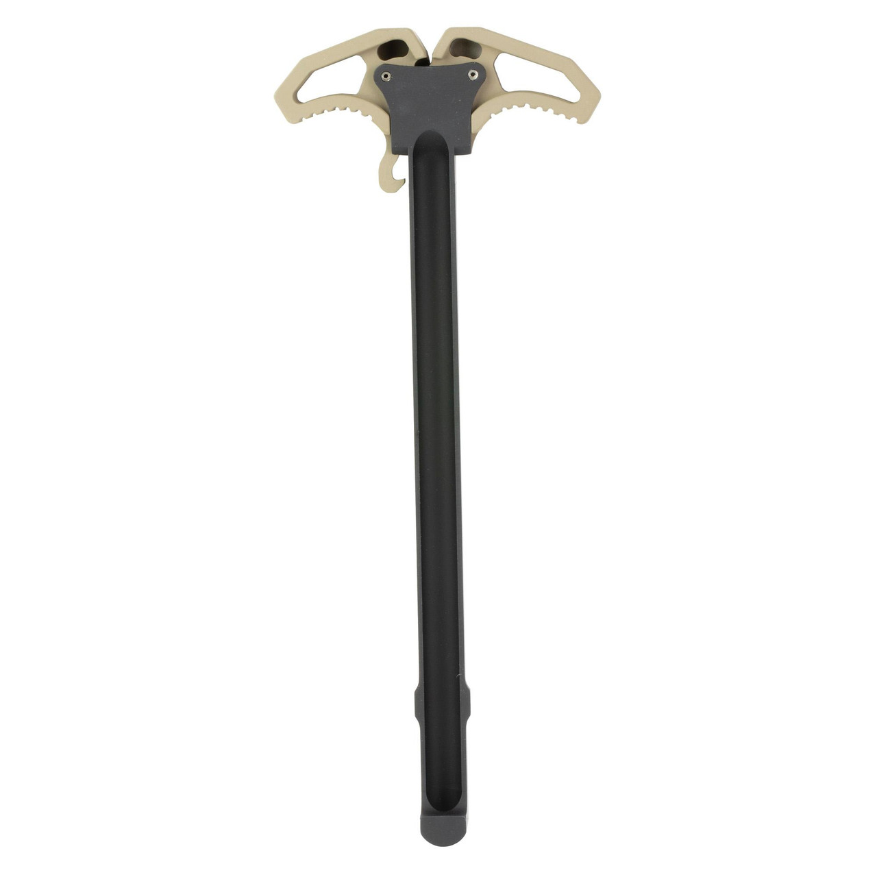 Armaspec Victory Charging Handle FDE - Ergonomic, Ambidextrous Design for 5.56/.223 Rifles & Pistols, shown in Flat Dark Earth color with a sleek, ergonomic shape.