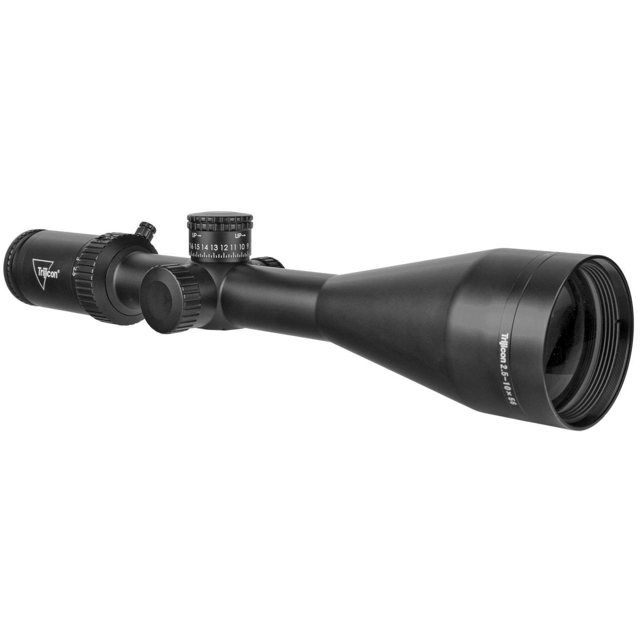Trijicon CREDO HX 2.5-10X56 MOA Green Reticle Hunting Scope, high-quality black rifle scope for precision shooting and hunting.