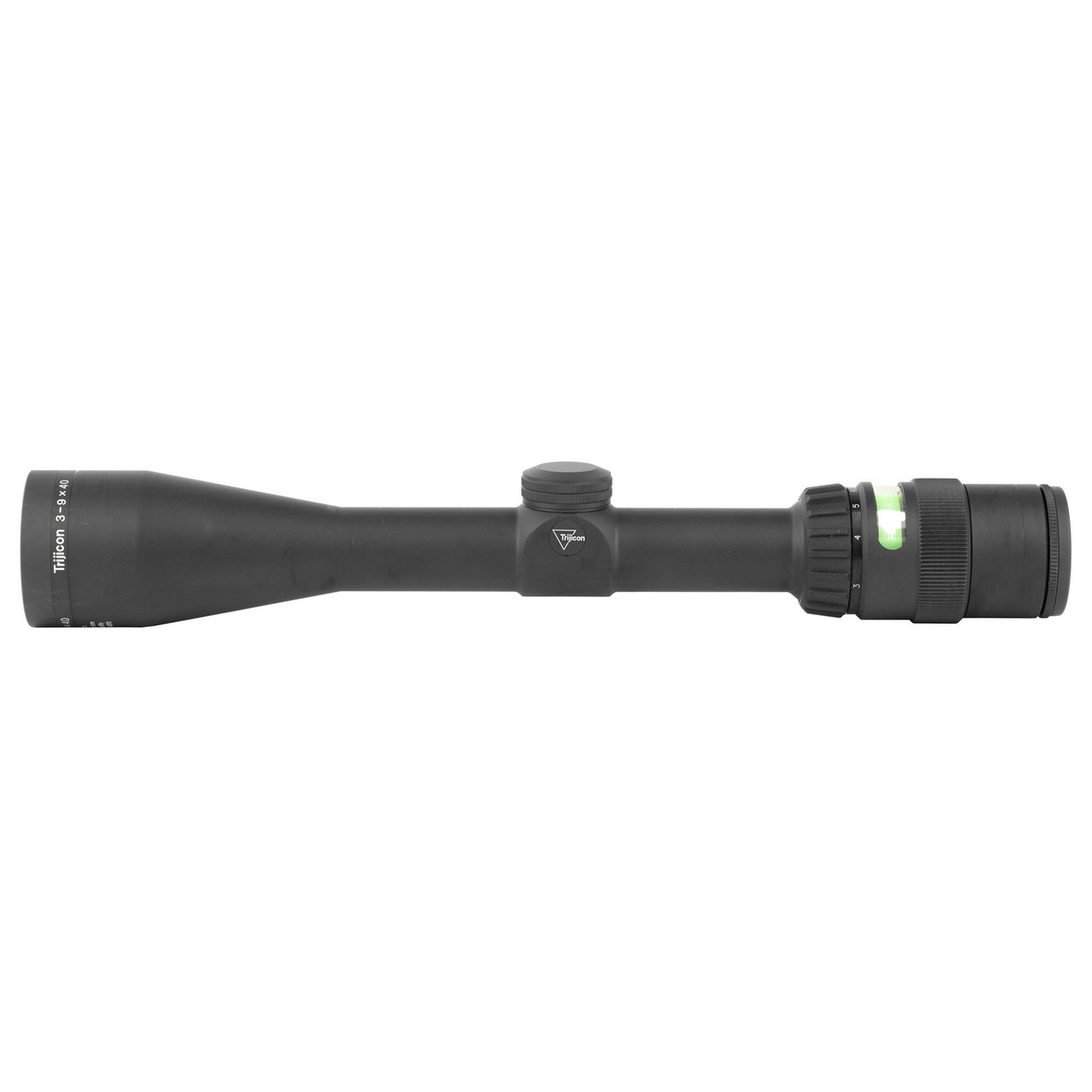 Trijicon ACCUPOINT 3-9X40 DPLX GRN D riflescope, black matte scope with adjustable turrets and illuminated reticle with green accents.
