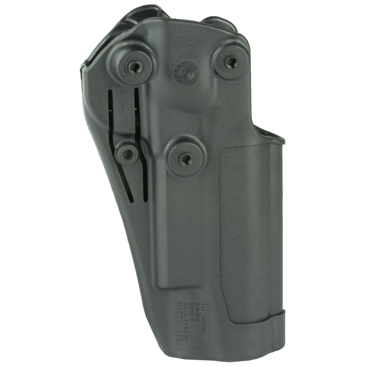 Blackhawk BH Serpa CQC holster for 1911 Government left hand, black color, tactical firearm retention and easy draw design.