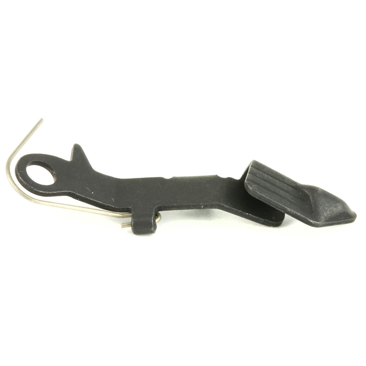 GLOCK SP07489 OEM Extended Slide Release for Glock 17/17L, reliable factory replacement part with black extended slide release and wire control component.
