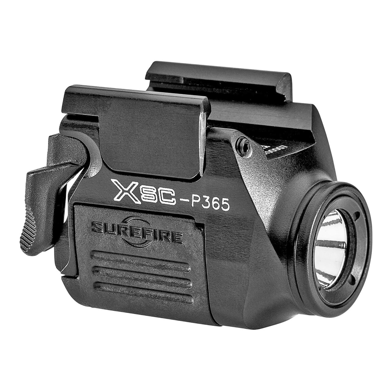 Surefire SUREFIRE XSC-P365 350 Lumens LED Black, compact tactical weapon light with adjustable mounting brackets and high-intensity LED for firearms.