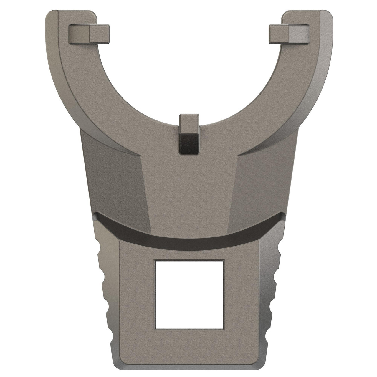 Real Avid AVMFESCNW Master-Fit Castle Nut Wrench, a precision titanium coated tool designed for AR platform maintenance, featuring a sturdy, ergonomic handle and a specialized adjustable head for enhanced firearm assembly and disassembly.
