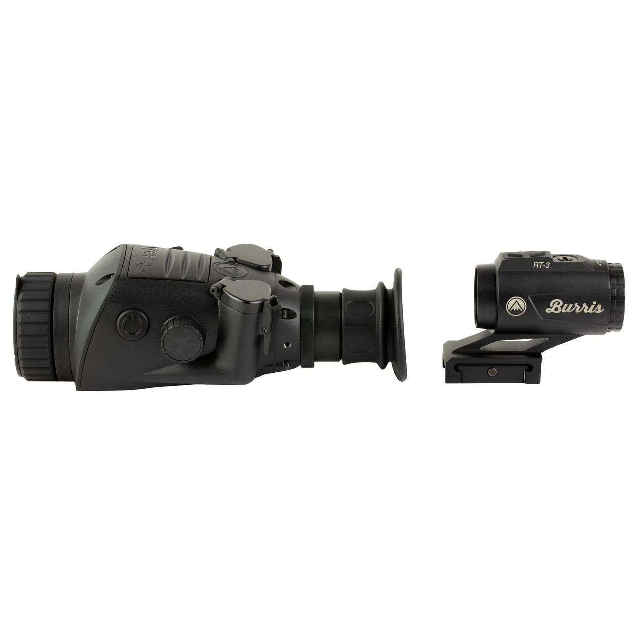 Burris Optics BURRIS THERMAL BTC35 V2 RT3 COMBO, thermal imaging scope with sleek black design and adjustable settings.