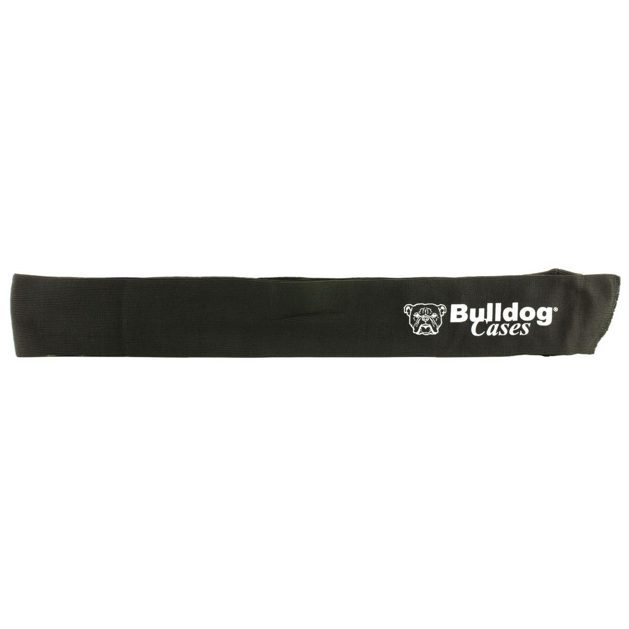 Bulldog Cases BULLDOG STANDARD SOCK BLK 52, black padded gun sock with Bulldog Cases logo and bulldog illustration in white.