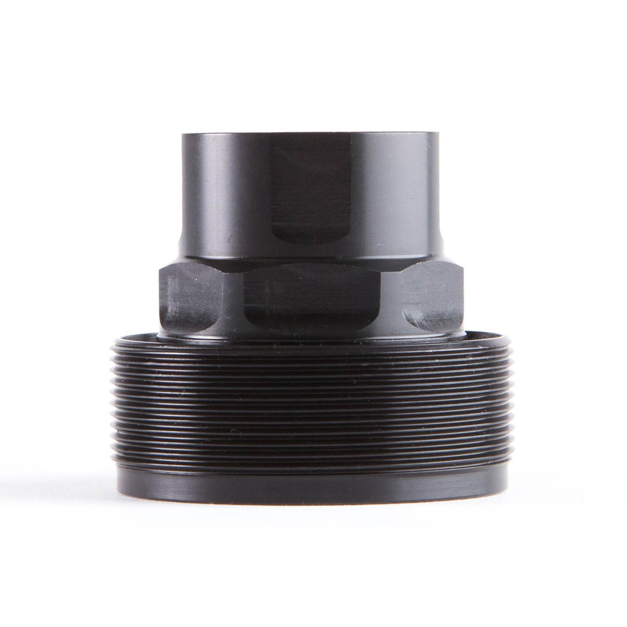 Dead Air Armament DEAD AIR WLVRN THRD INSRT 24MM RH LG, black threaded firearm accessory part with machined finish and detailed threading.