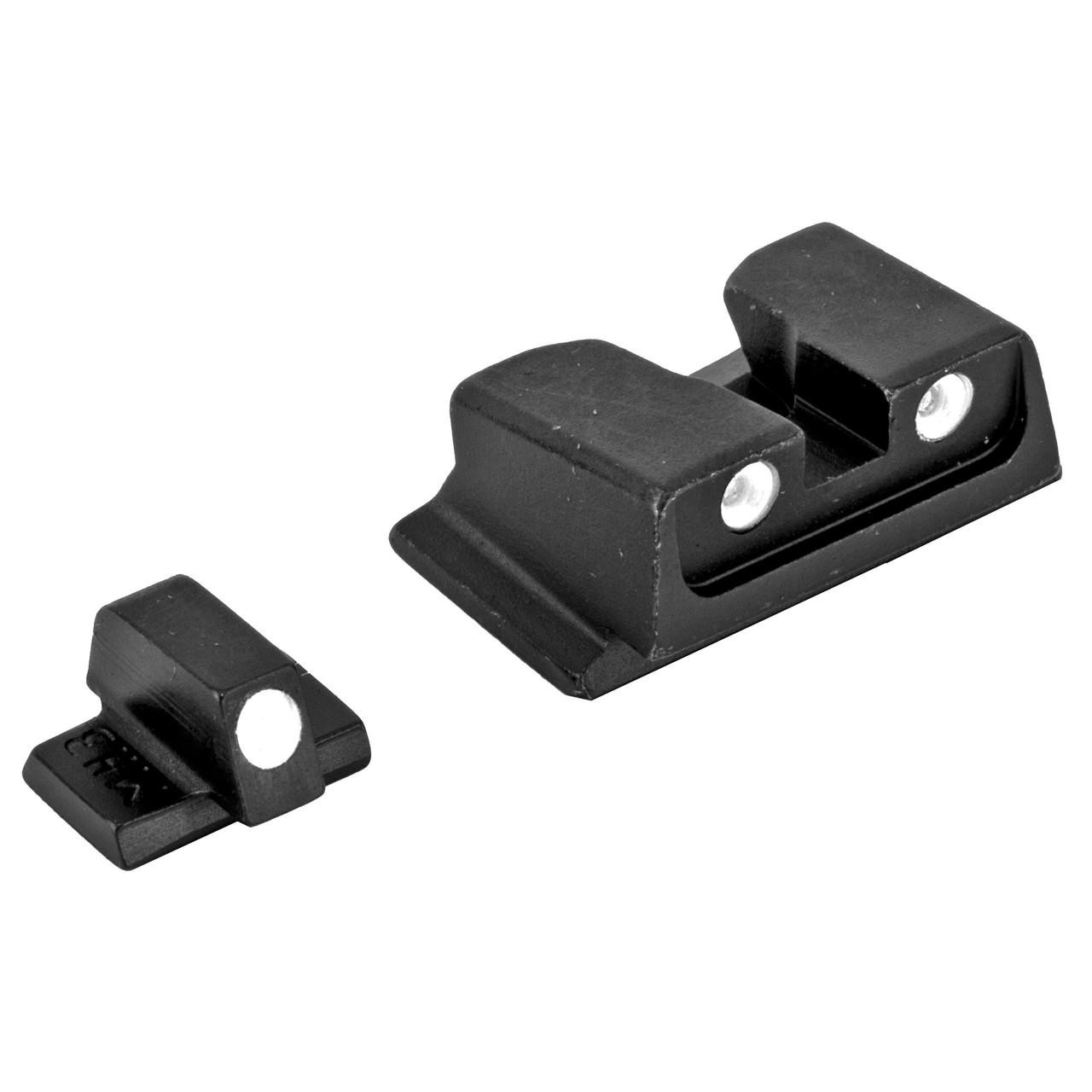 Meprolight - 0117663101, Meprolt T.d S&W M&P Full & Compact, firearm sighting device with two black mounting brackets.