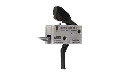 TriggerTech TRIGRTECH AR10 DUTY FLAT 3.5LB BLK, a precision firearm trigger with a black finish and ergonomic design for AR-10 rifles.