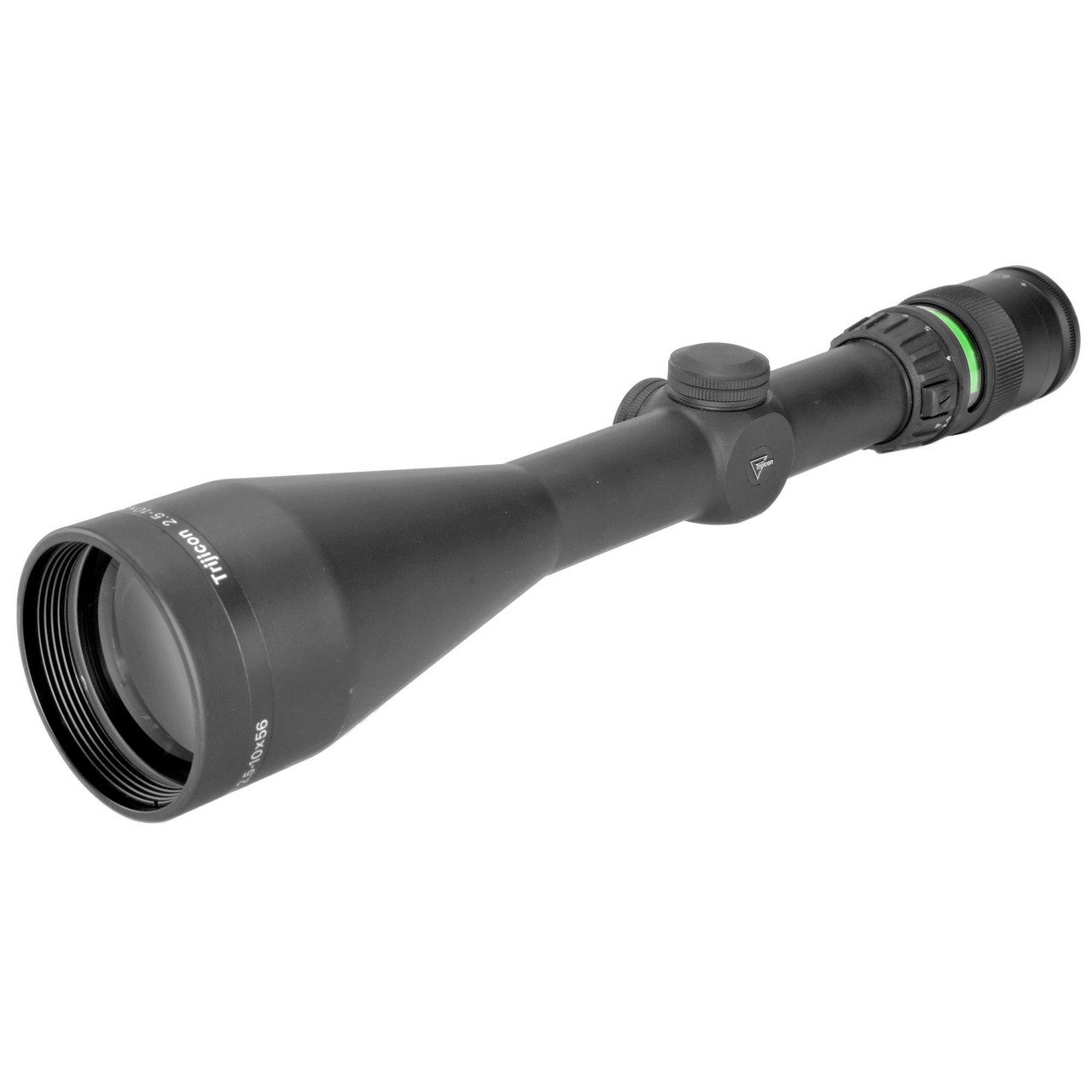 Trijicon ACCUPOINT 2.5-10X56 BAC GRN, the tactical rifle scope with adjustable zoom and green illuminated reticle.