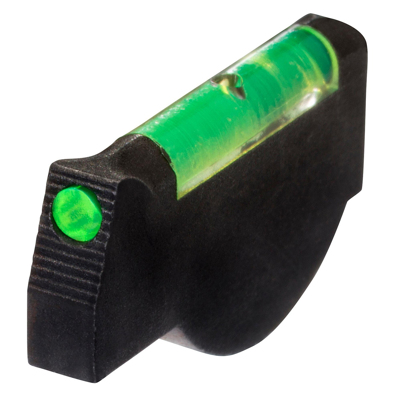 Hi-Viz HIVIZ OVR FRNT GRN RUG SPR RDHWK AK, a green glow front sight with a black base for firearm accuracy enhancement.