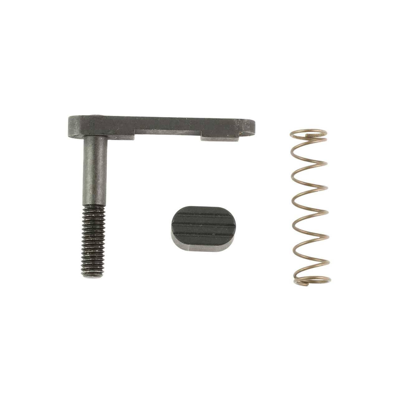 Armaspec ECB KIT BLACK, firearm component kit including a black bolt catch, spring, pin, and a small black component.