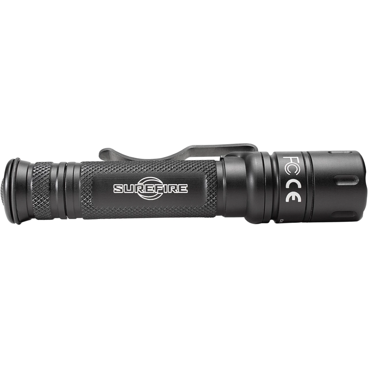 Surefire Tactician 6V 5-800 Lumens Black Tactical Flashlight, compact and durable with a textured grip and adjustable beam.