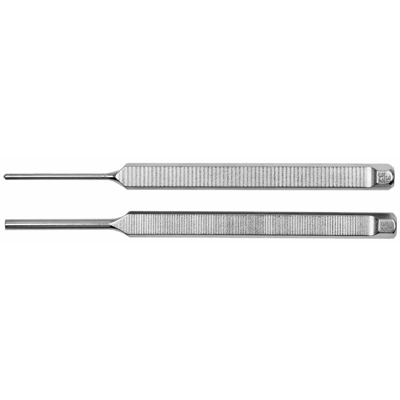 Real Avid REAL AVID BOLT CATCH PUNCH SET, a set of two precision metal punches with textured handles for firearm assembly and maintenance.
