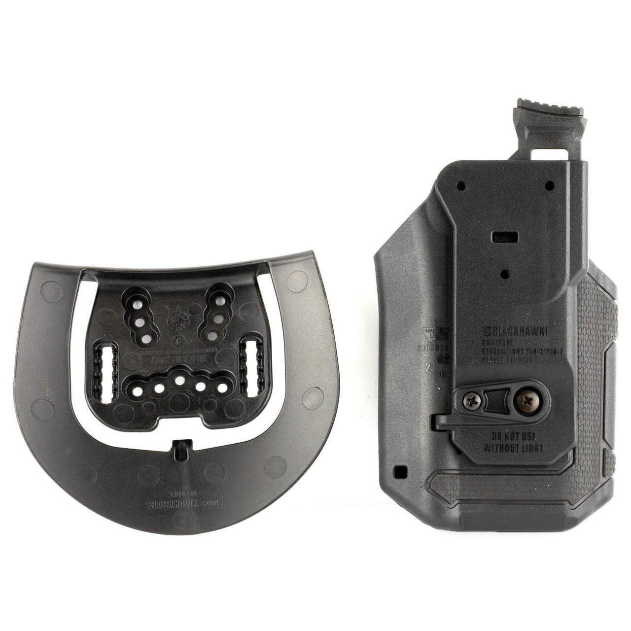 BLACKHAWK Omnivore L2 HLSTR Holster for TLR-1 & TLR-2, left-handed, with adjustable retention, suitable for 150+ semi-automatic pistols, and featuring a Level 2 retention system.