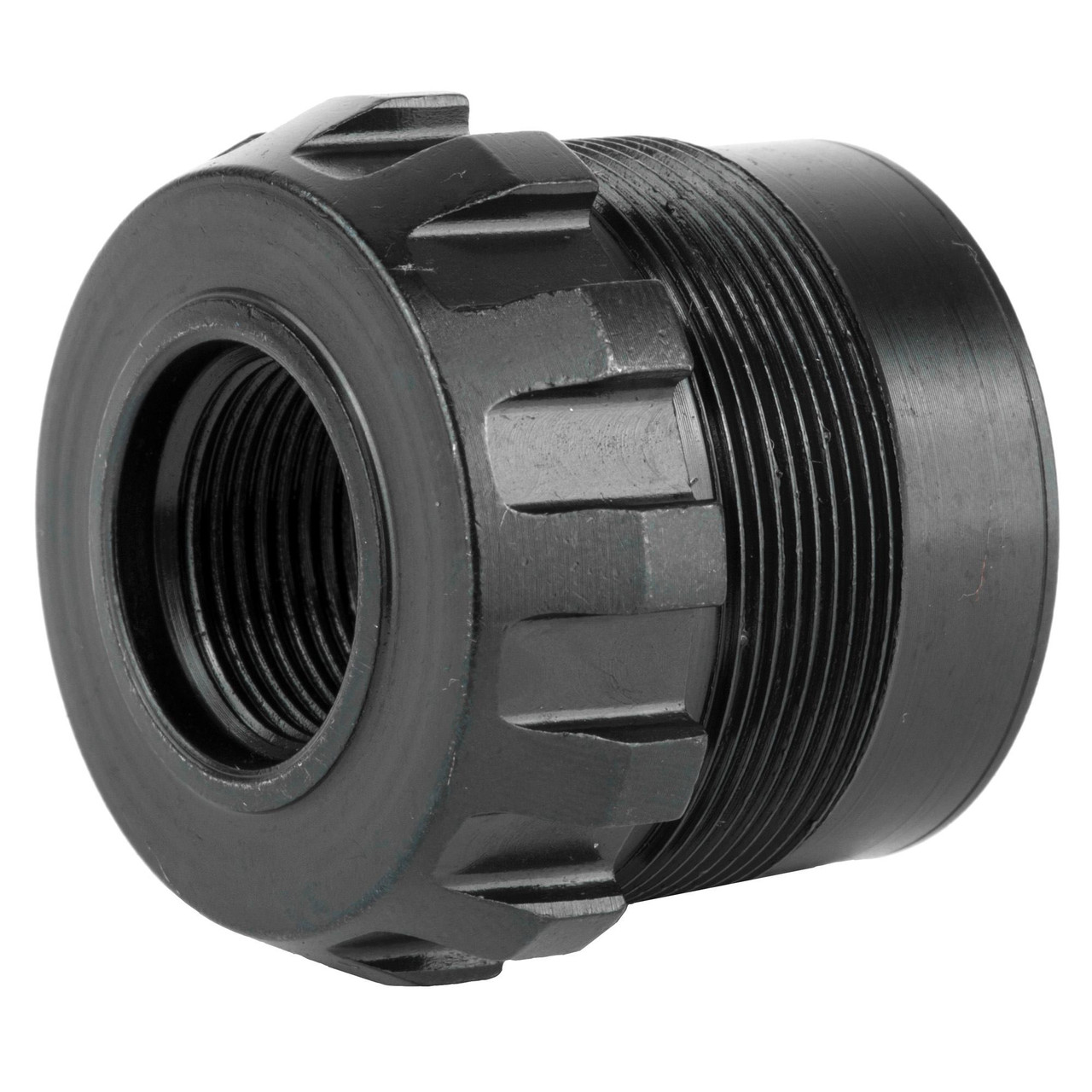 Dead Air Armament Dead Air Ghost Fixed Mount 5/8x24, black firearm suppressor mounting component with threaded exterior for attachment.