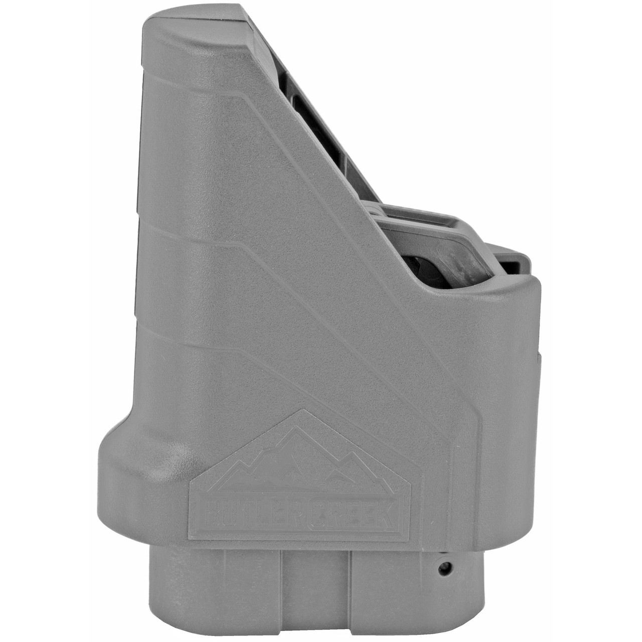 Butler Creek BTLR CRK ASAP Universal Double Stack Magazine Loader, gray plastic magazine loader for 380 ACP to 45 ACP, designed for easy one-action loading.