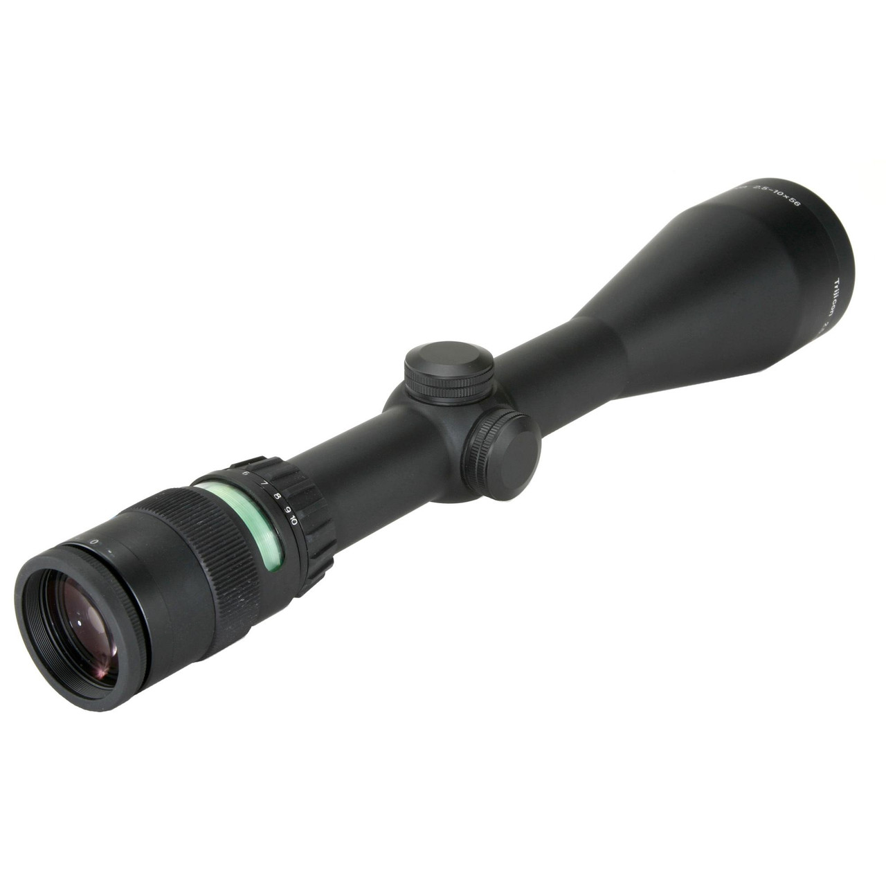 Trijicon ACCUPOINT 2.5-10X56 GRN DOT, tactical riflescope with adjustable zoom and green illuminated reticle.