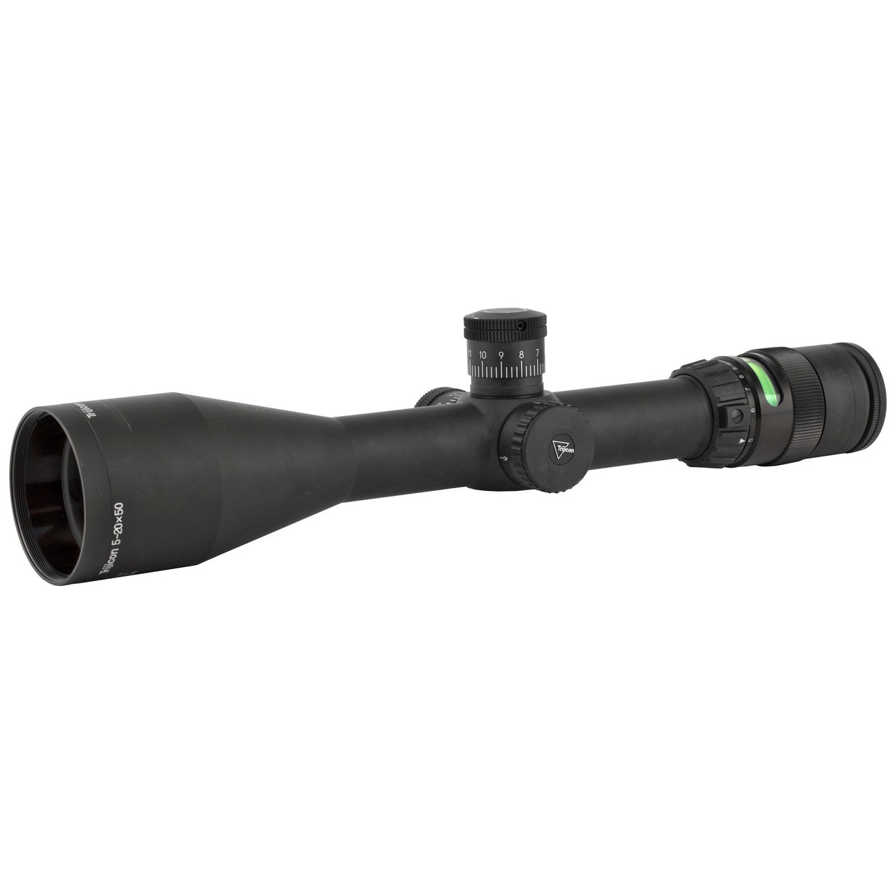 Trijicon AccuPoint 5-20x50 Green Dot Scope, tactical riflescope with adjustable turrets and illuminated green reticle for precision shooting.