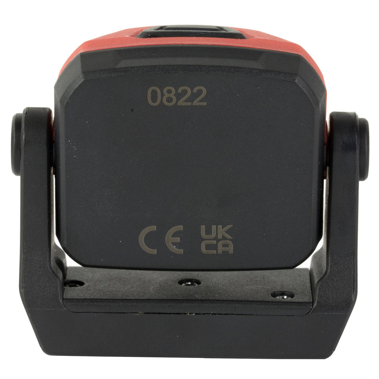 Streamlight SYCLONE Jr WRK Light Red/Black, compact work light with a black base and red housing, featuring sturdy construction and adjustable mounting bracket.
