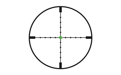 Trijicon TRIJICON ACCUPOINT 1-6X24 MIL-DOT GR, image of the rifle scope's reticle with a Mil-Dot grid pattern and central green dot for precision aiming.