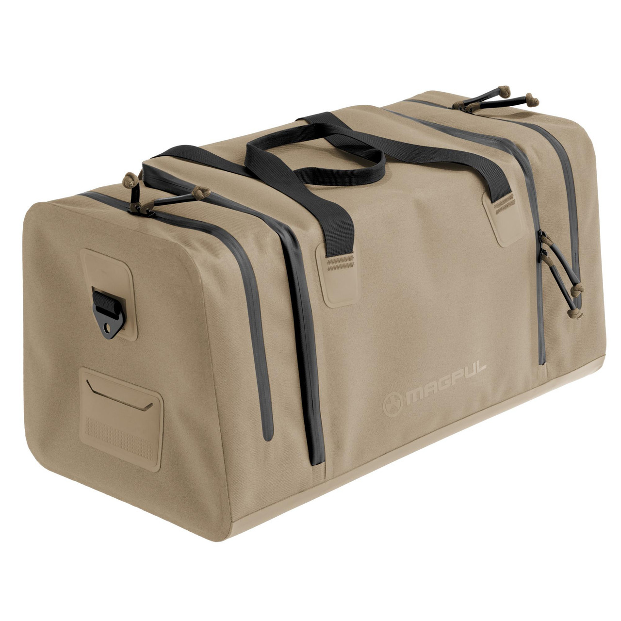 Magpul Industries MAGPUL DAKA RANGE BAG LARGE FDE, tactical firearm range bag in flat dark earth color with zippered compartments and sturdy handles.