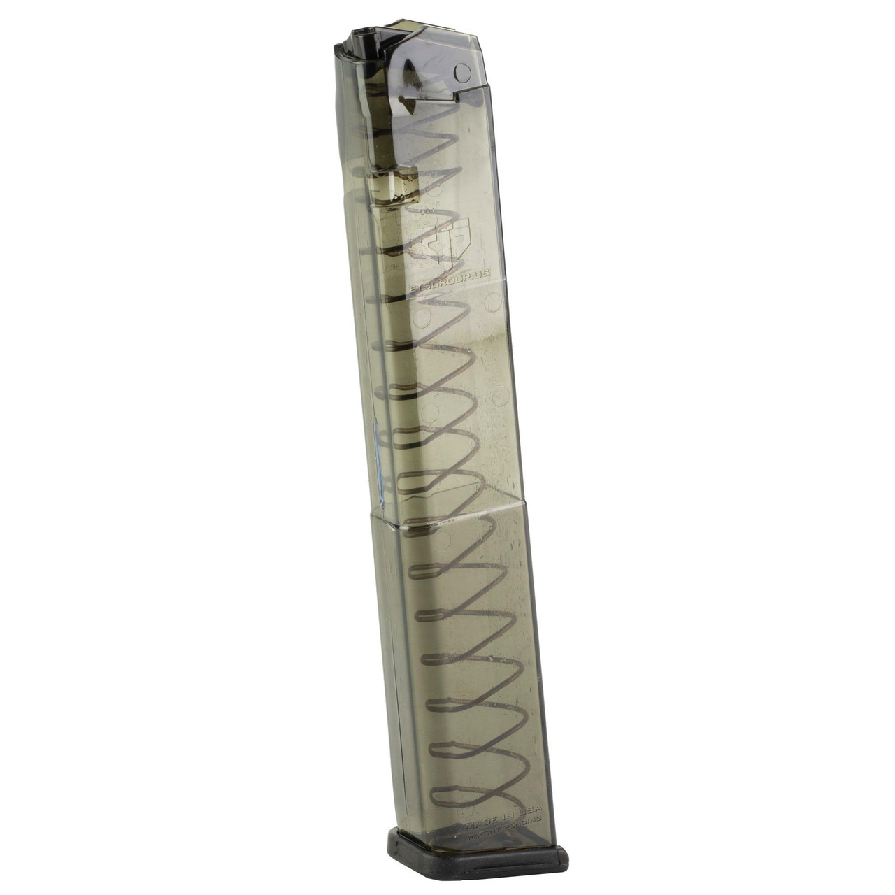 Elite Tactical Systems Group SMK-GLK-22-210 - Durable 30-Round Glock Magazine for Glock 22/23/24/27/35 with Enhanced Features, transparent magazine showing internal spring and follower.