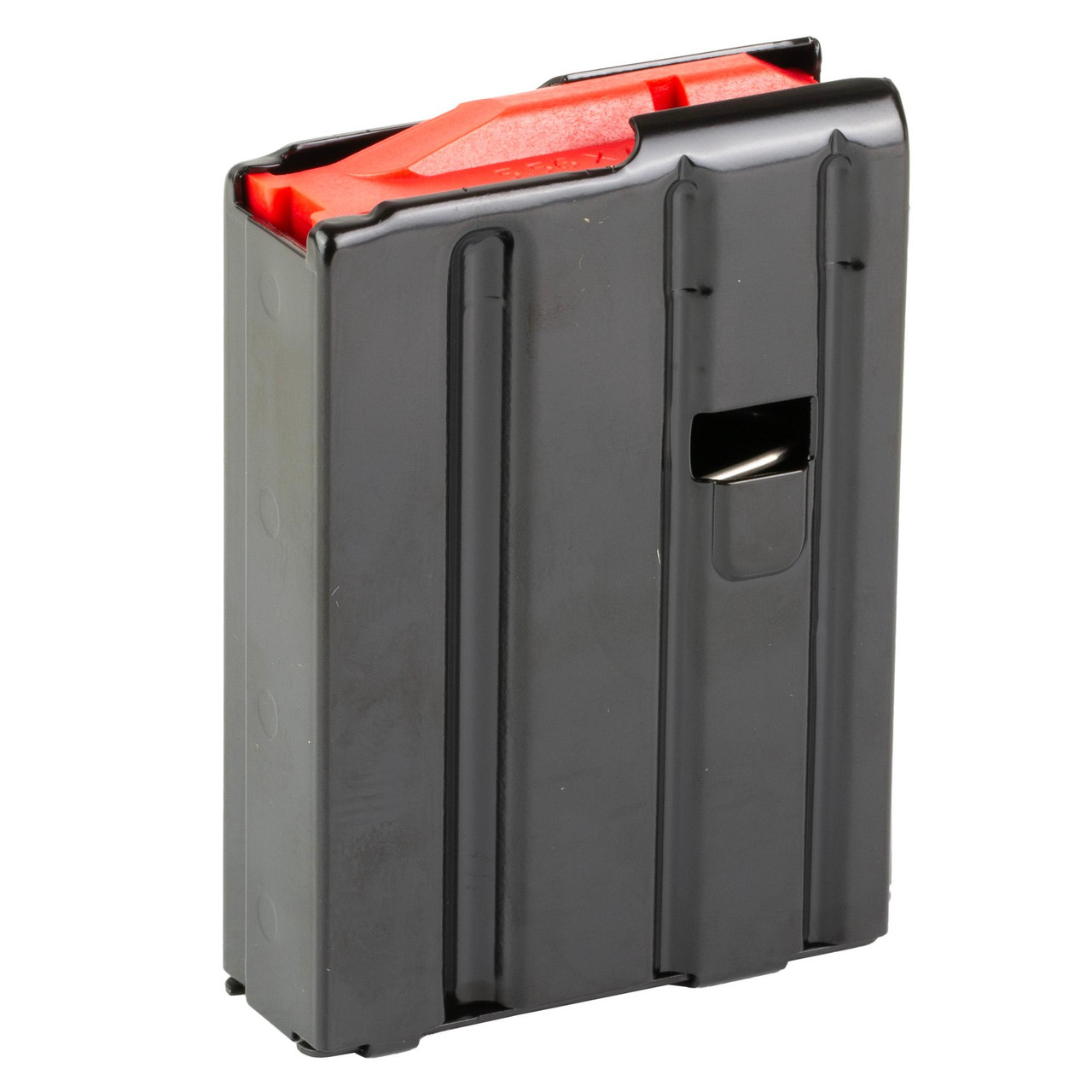 Global Ordnance 810091000000, tactical magazine with black finish and red top, designed for military or combat firearms.