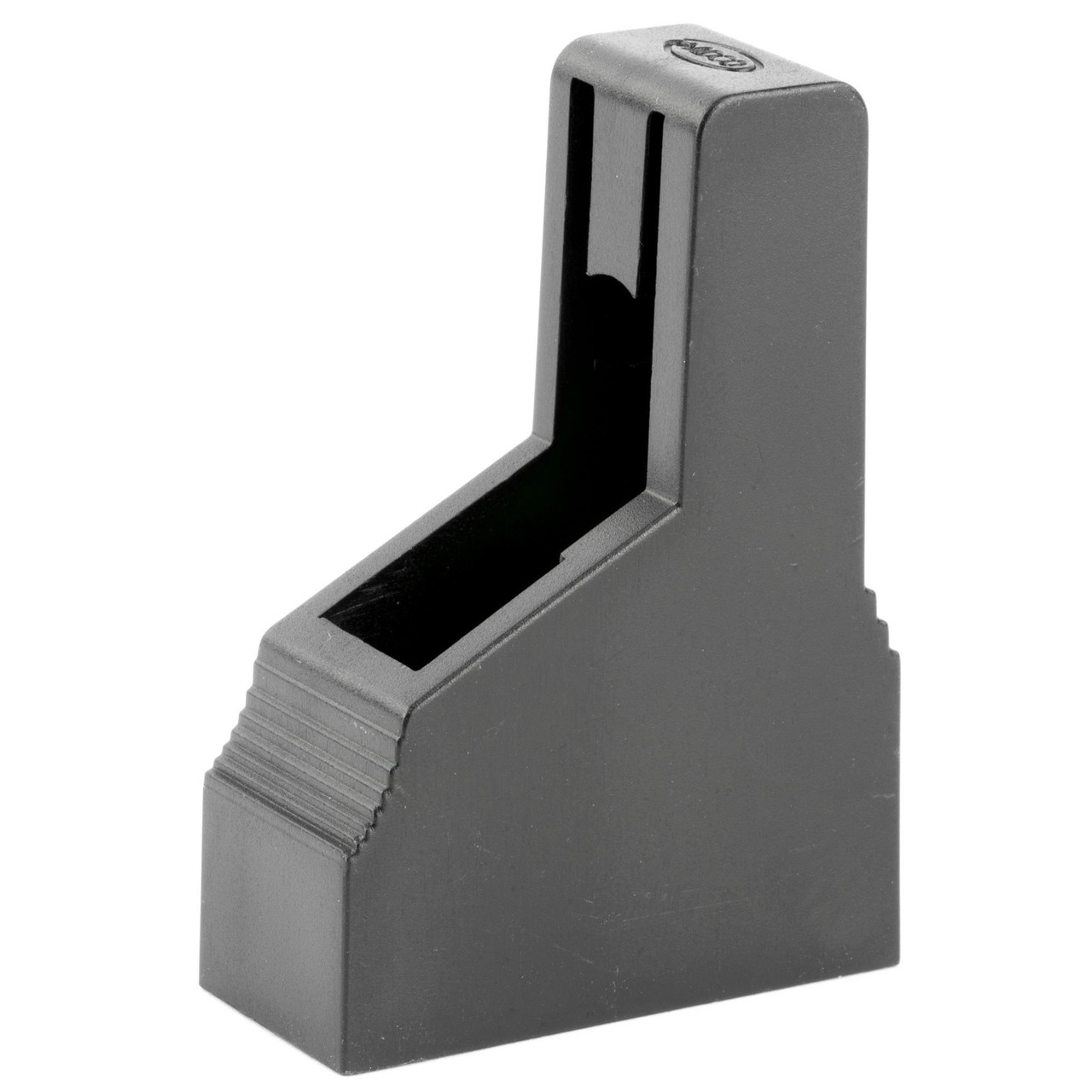 ADCO ST6 Super Thumb Loader - Fast and Easy Magazine Reloading for Most .380 Single-Stack Magazines, black plastic magazine loader for quick reloading.