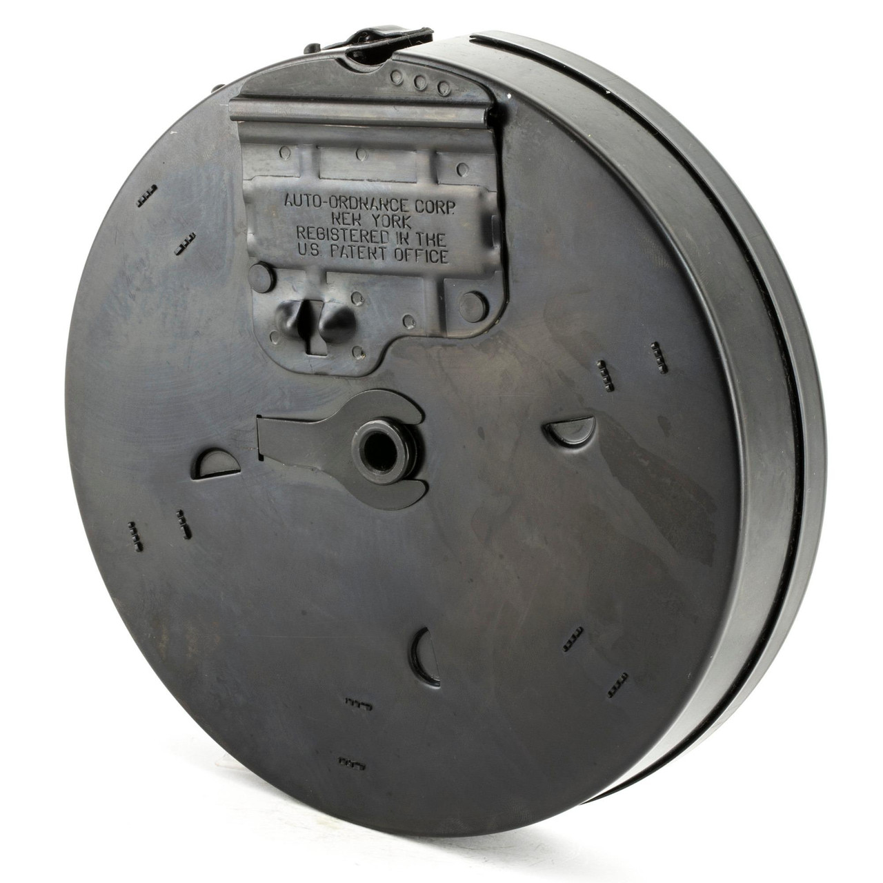 Auto Ordnance QTMT13KT, vintage ammunition drum magazine for firearms.