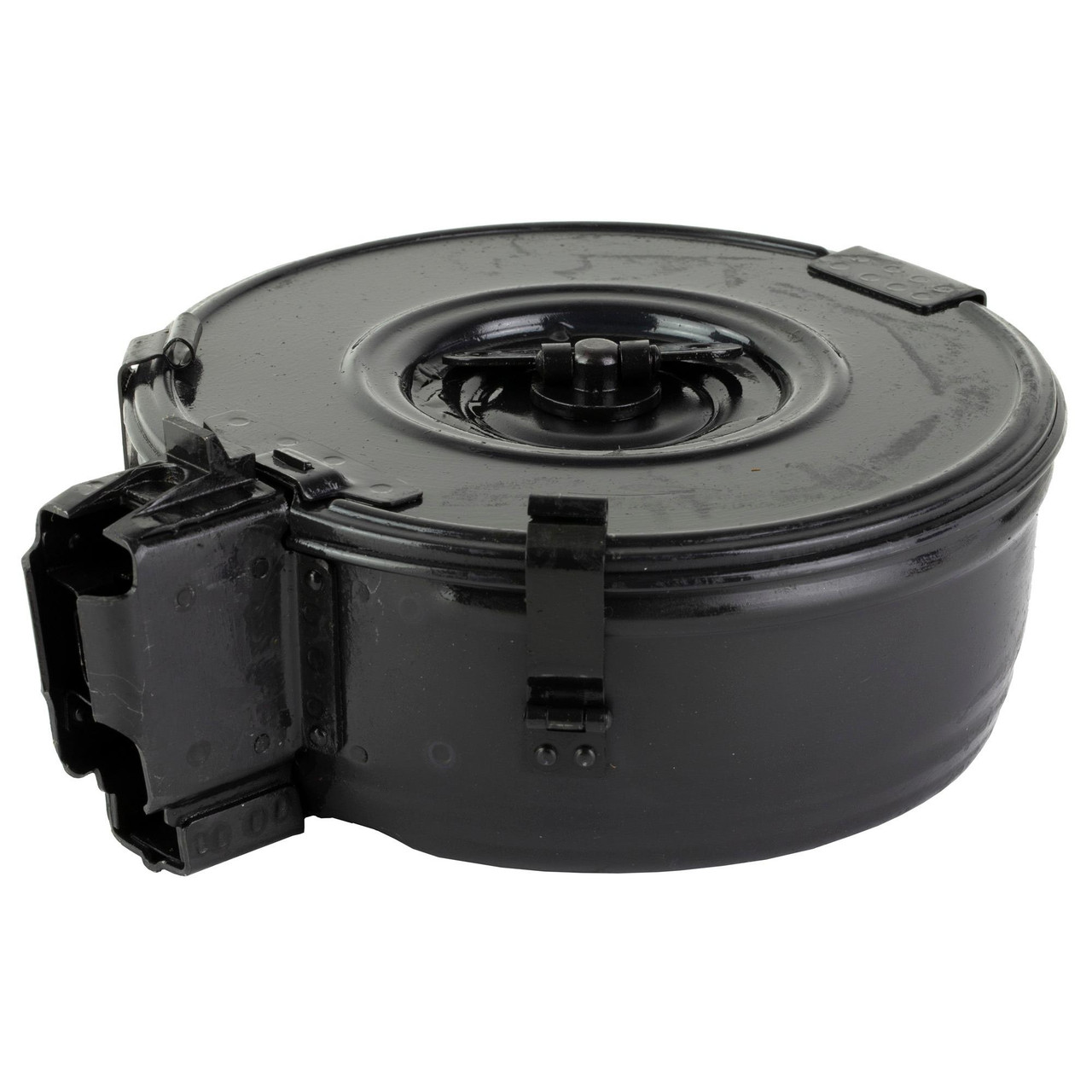 Century Arms MAAK78B AK-47 75-Round Drum Magazine, durable steel, easy load, double stack compatible, black metal ammunition magazine.