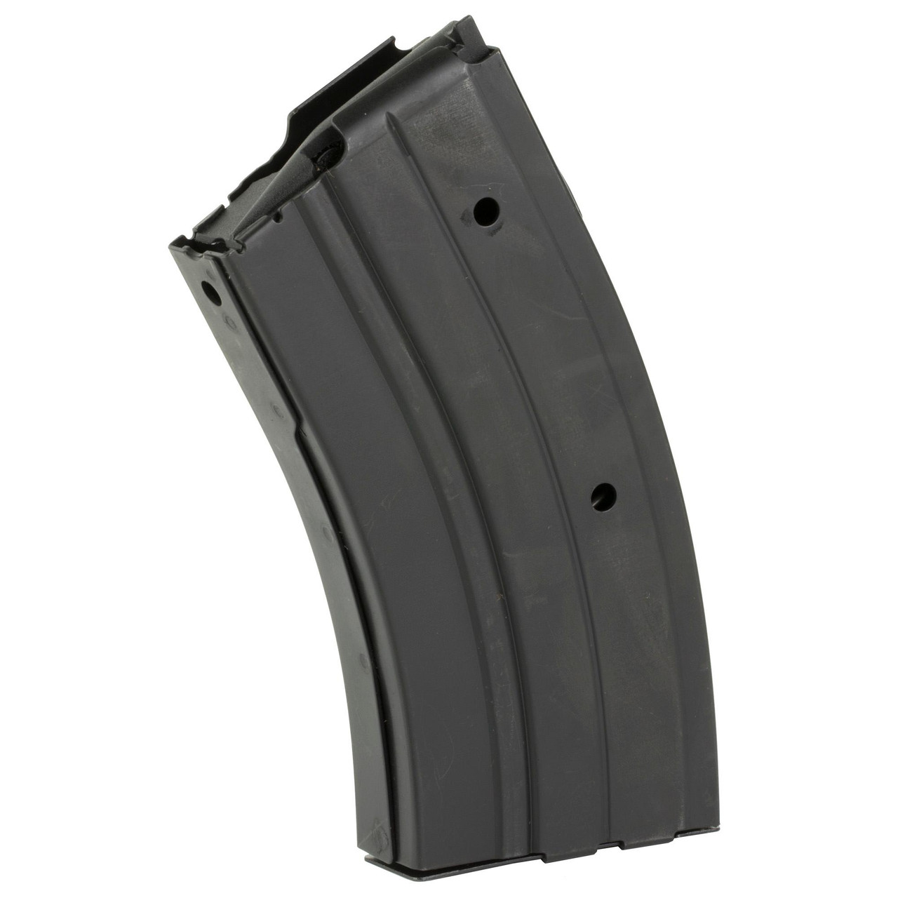 ProMag Industries RUG-A43 20-Round Magazine for Ruger Mini Thirty 7.62X39MM, black metal firearm magazine with curved design for Ruger Mini Thirty rifle.