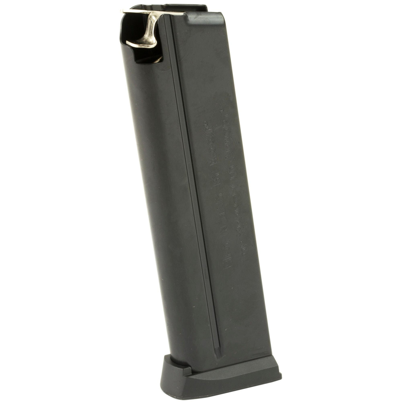 Springfield Armory PI6069 10-Round Steel Magazine for EMP Lightweight Champion, durable and reliable steel construction for tactical shooting, shown standing upright with a black finish.