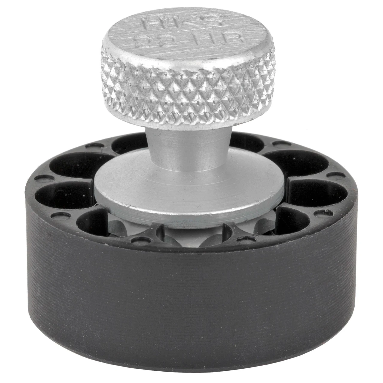 HKS Speed Loaders 22HR, fast and secure revolver cartridge loader with twist knob design for quick ammunition loading.
